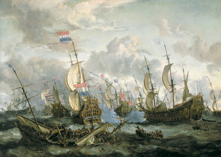 The four days battle, fought by England and the Netherlands: contemporaneous painting by Abraham Storck